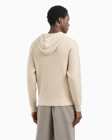 Armani Jersey Con Capucha De Mezcla De Viscosa Con Elaboración En Punto Retenido