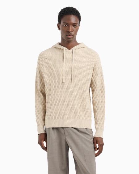 Armani Jersey Con Capucha De Mezcla De Viscosa Con Elaboración En Punto Retenido