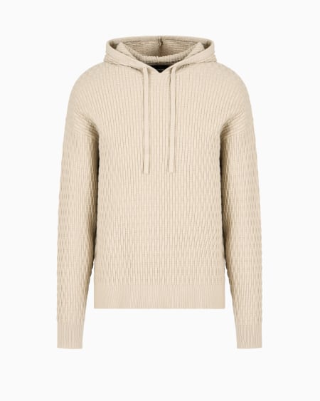 Armani Jersey con capucha de mezcla de viscosa con elaboración en punto retenido