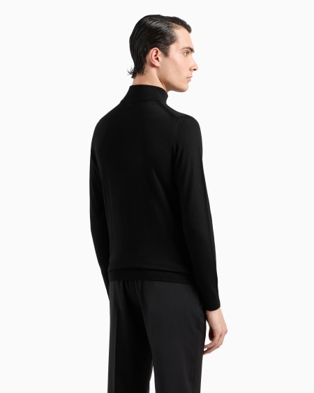 Armani Jersey Con Cremallera Parcial De Lana Virgen