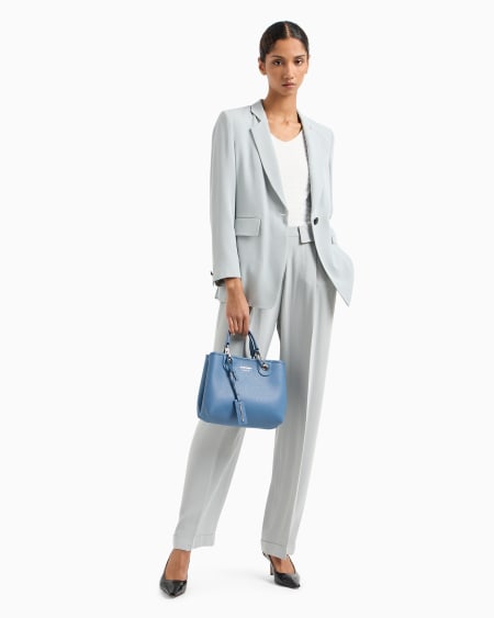 Armani Jersey Con Cuello De Pico En Punto De Nailon Bielástico Con Motivo En Tejido Jacquard