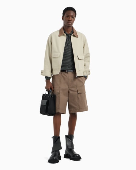 Armani Jersey Con Cuello Polo De Mezcla De Lana Y Lyocell Con Microrrayas En Tejido Jacquard ASV