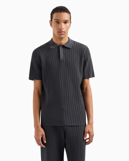 Armani Jersey Con Cuello Polo De Punto Ottoman Vertical De Viscosa Icon