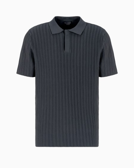 Armani Jersey con cuello polo de punto ottoman vertical de viscosa Icon