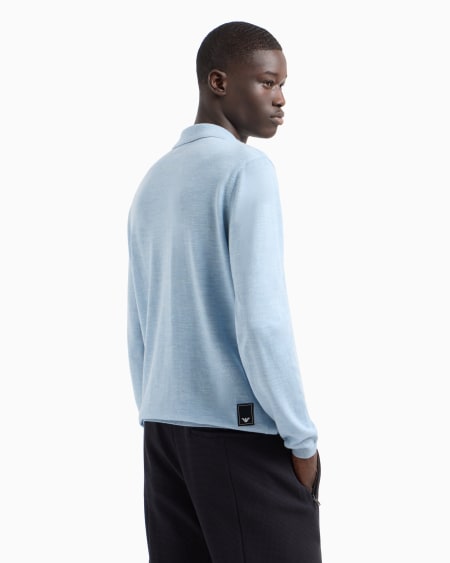 Armani Jersey Con Cuello Polo En Punto Jersey De Lana Virgen Travel Essential
