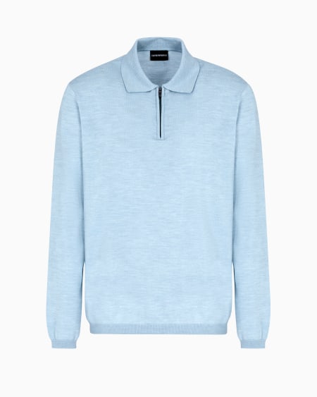 Armani Jersey con cuello polo en punto jersey de lana virgen Travel Essential