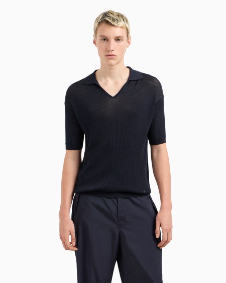 Armani Jersey Con Cuello Tipo Polo Y Trama De Efecto Microcalado