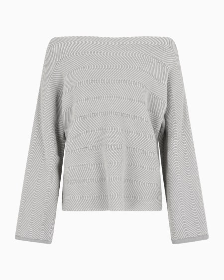 Armani Jersey con escore barco y motivo chevrón ondulado