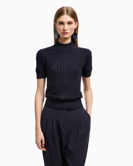 Armani Jersey Con Textura De Canalé Y Punto Jersey Derecho Y Revés