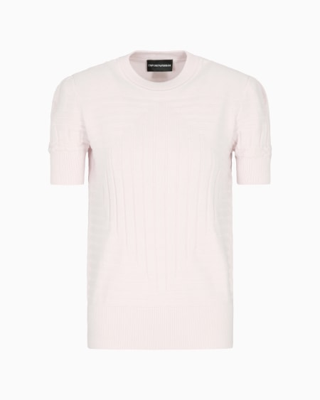 Armani Jersey con textura de canalé y punto jersey derecho y revés