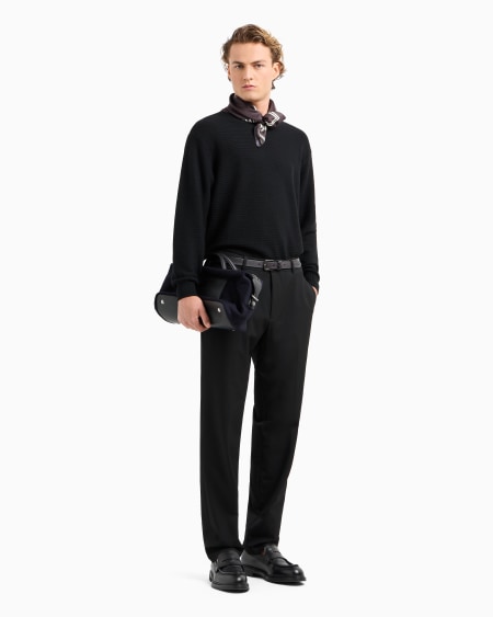 Armani Jersey De Cuello Alto De Lana Virgen Con Trama Microestructurada