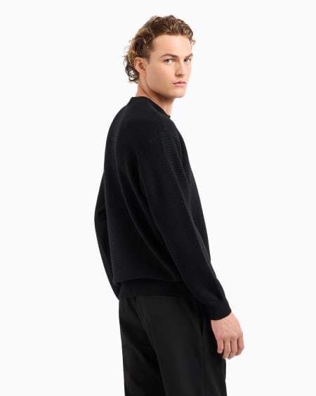 Armani Jersey De Cuello Alto De Lana Virgen Con Trama Microestructurada