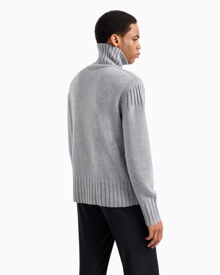 Armani Jersey De Cuello Alto De Mezcla De Lana Y Cachemira