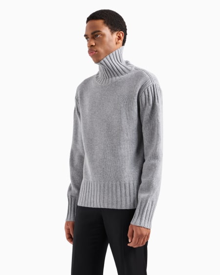 Armani Jersey De Cuello Alto De Mezcla De Lana Y Cachemira