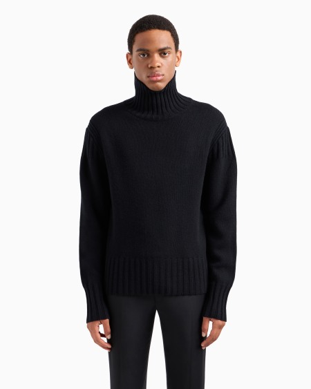 Armani Jersey De Cuello Alto De Mezcla De Lana Y Cachemira