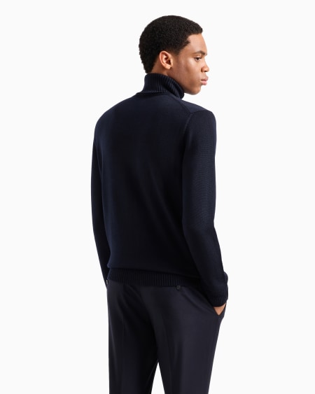 Armani Jersey De Cuello Chimenea Regular Fit De Lana Virgen