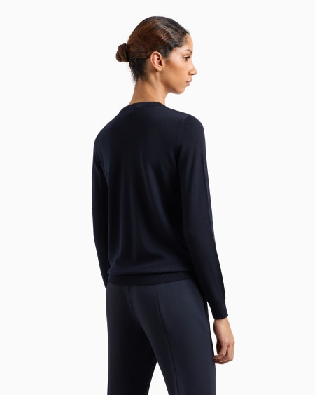 Armani Jersey De Cuello Redondo De Pura Lana Virgen