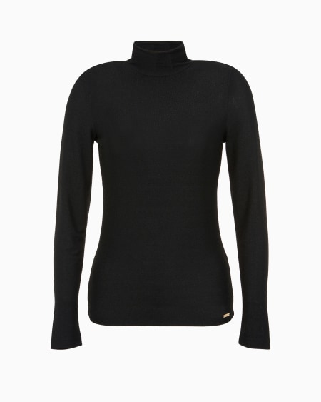 Armani Jersey de estar por casa con cuello chimenea de punto de lúrex