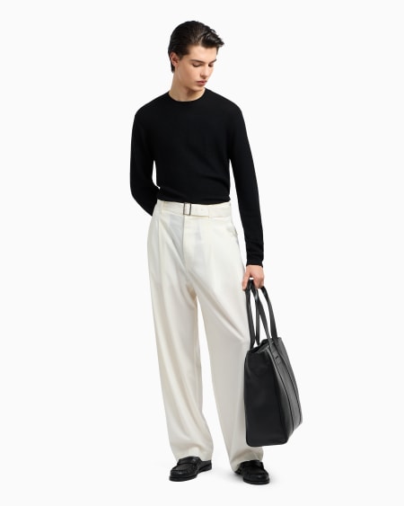 Armani Jersey De Lana Virgen Con Motivo En Tejido Jacquard En Relieve