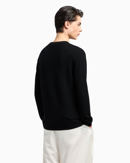 Armani Jersey De Lana Virgen Con Motivo En Tejido Jacquard En Relieve