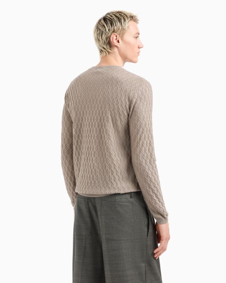 Armani Jersey De Lana Virgen Con Motivo En Tejido Jacquard En Relieve