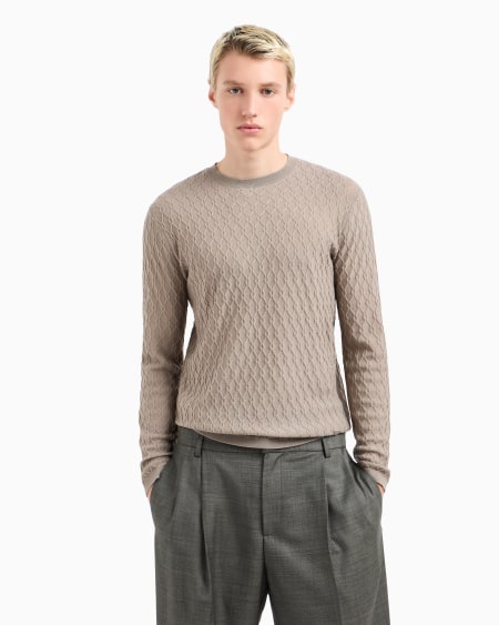 Armani Jersey De Lana Virgen Con Motivo En Tejido Jacquard En Relieve