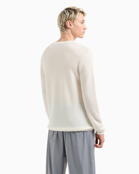 Armani Jersey De Lana Virgen Con Motivo En Tejido Jacquard En Relieve