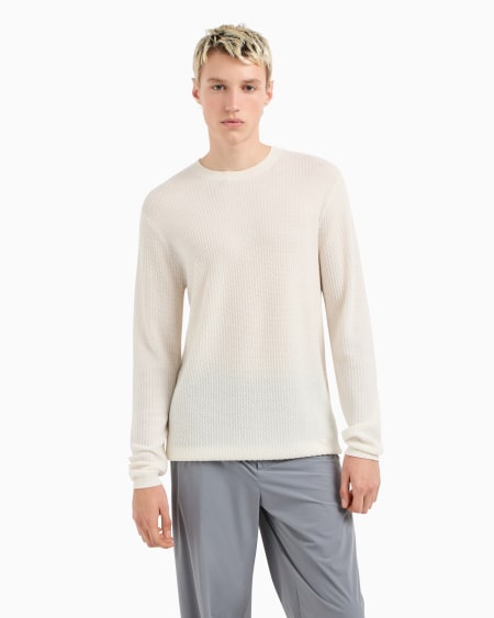 Armani Jersey De Lana Virgen Con Motivo En Tejido Jacquard En Relieve