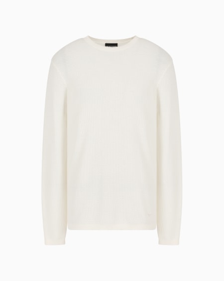 Armani Jersey de lana virgen con motivo en tejido jacquard en relieve