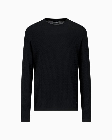 Armani Jersey de lana virgen con motivo en tejido jacquard en relieve