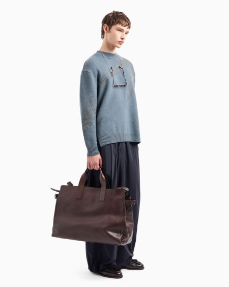 Armani Jersey De Mezcla De Alpaca Con Bordado De Flor Y Libélula