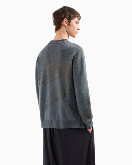 Armani Jersey De Mezcla De Alpaca Con Bordado De Flor Y Libélula
