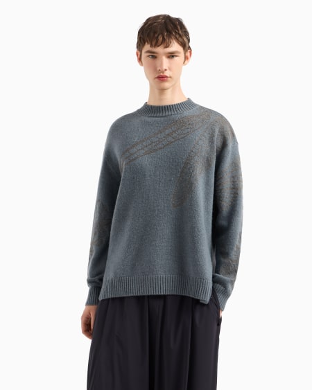 Armani Jersey De Mezcla De Alpaca Con Bordado De Flor Y Libélula