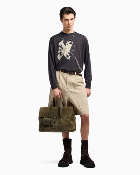 Armani Jersey De Mezcla De Lana Y Lyocell Con Estampado Floral ASV