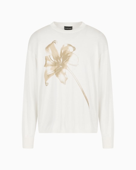 Armani Jersey de mezcla de lana y lyocell con estampado floral ASV