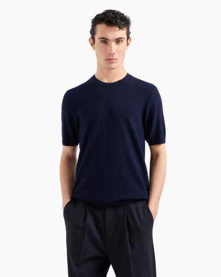 Armani Jersey De Mezcla De Lyocell Elaborado En Punto Fantasía En Relieve ASV