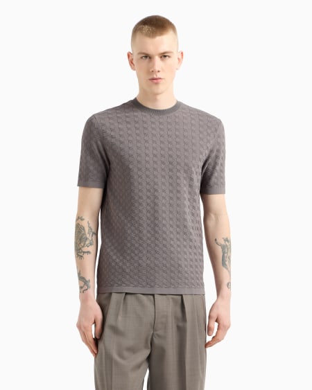 Armani Jersey De Mezcla De Viscosa Con Fantasía En Relieve