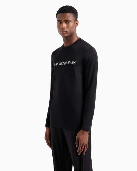 Armani Jersey De Punto De Algodón Pima Con Estampado De Logotipo