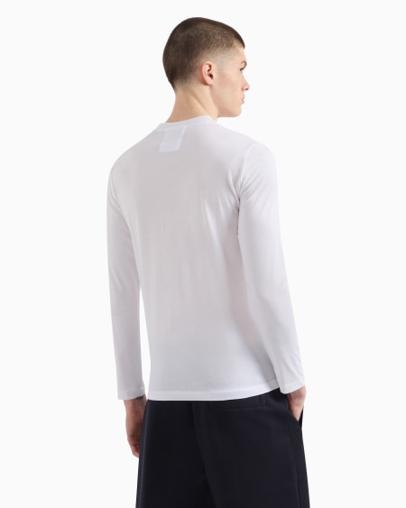 Armani Jersey De Punto De Algodón Pima Con Estampado De Logotipo