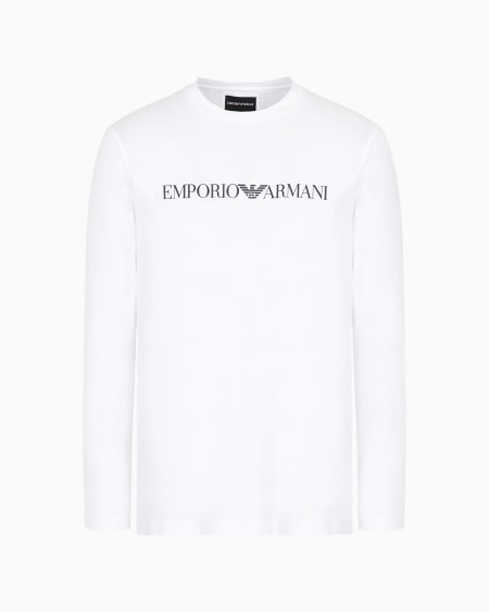 Armani Jersey de punto de algodón pima con estampado de logotipo