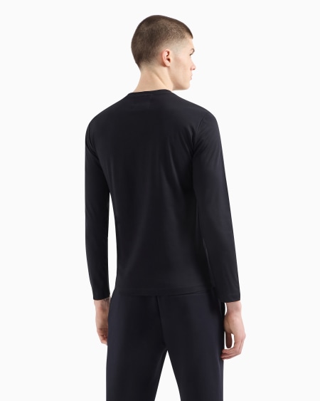 Armani Jersey De Punto De Algodón Pima Con Estampado De Logotipo