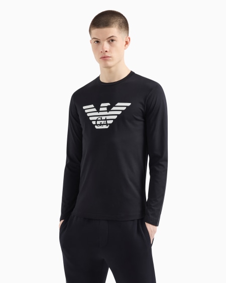 Armani Jersey De Punto De Algodón Pima Con Estampado De Logotipo