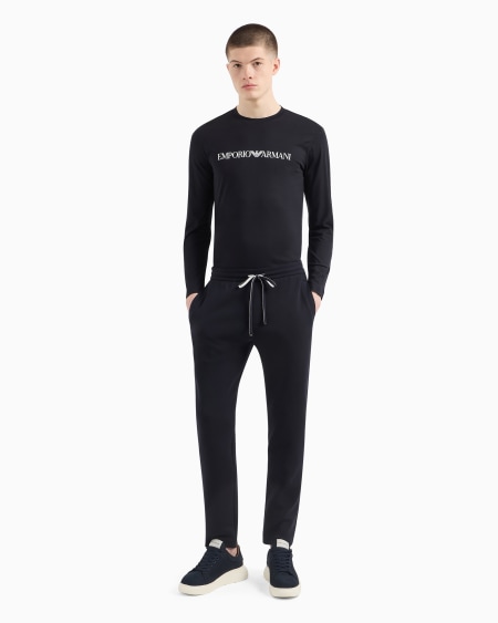 Armani Jersey De Punto De Algodón Pima Con Estampado De Logotipo