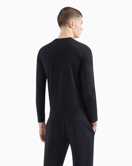Armani Jersey De Punto De Algodón Pima Con Estampado De Logotipo