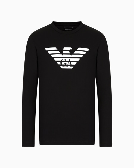 Armani Jersey De Punto De Algodón Pima Con Estampado De Logotipo