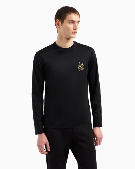 Armani Jersey De Punto De Mezcla De Lyocell Con Bordado ASV