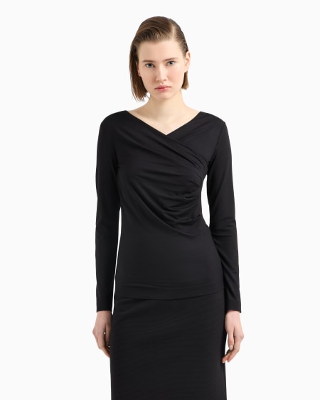 Armani Jersey De Punto Elástico Con Detalle Fruncido