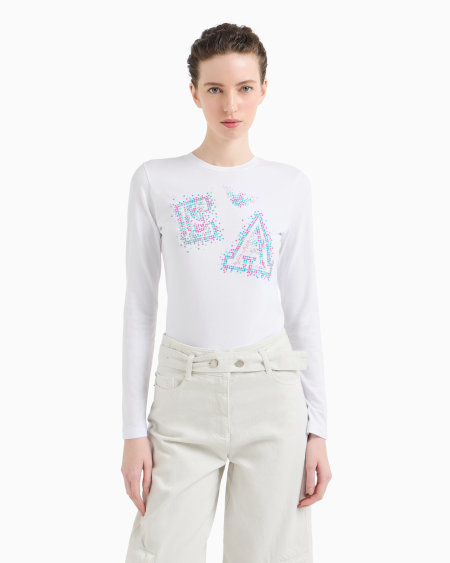 Armani Jersey De Punto Elástico Con Logotipo De Microtachuelas