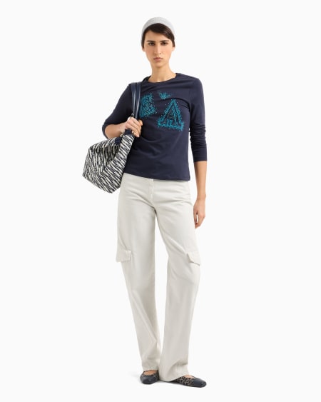 Armani Jersey De Punto Elástico Con Logotipo De Microtachuelas