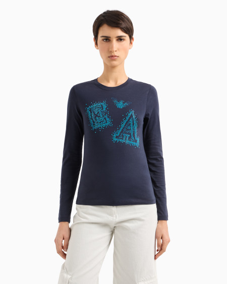 Armani Jersey De Punto Elástico Con Logotipo De Microtachuelas